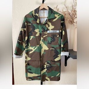 Womens Casual Camouflage Print Long  Sleeve Lapel‎ Coat